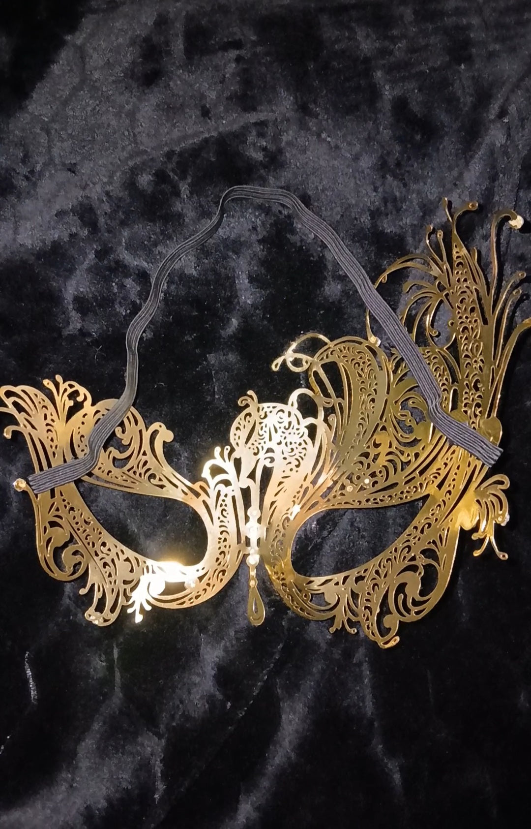 Gold Metal & Gem Masquerade Mask