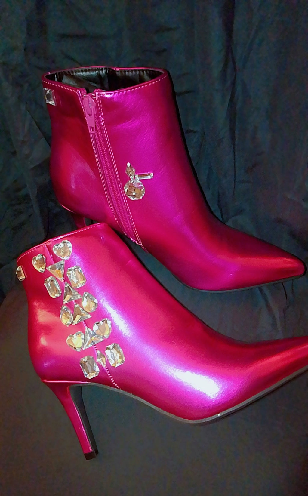 Fuchsia Candy Gloss Ankle Boots