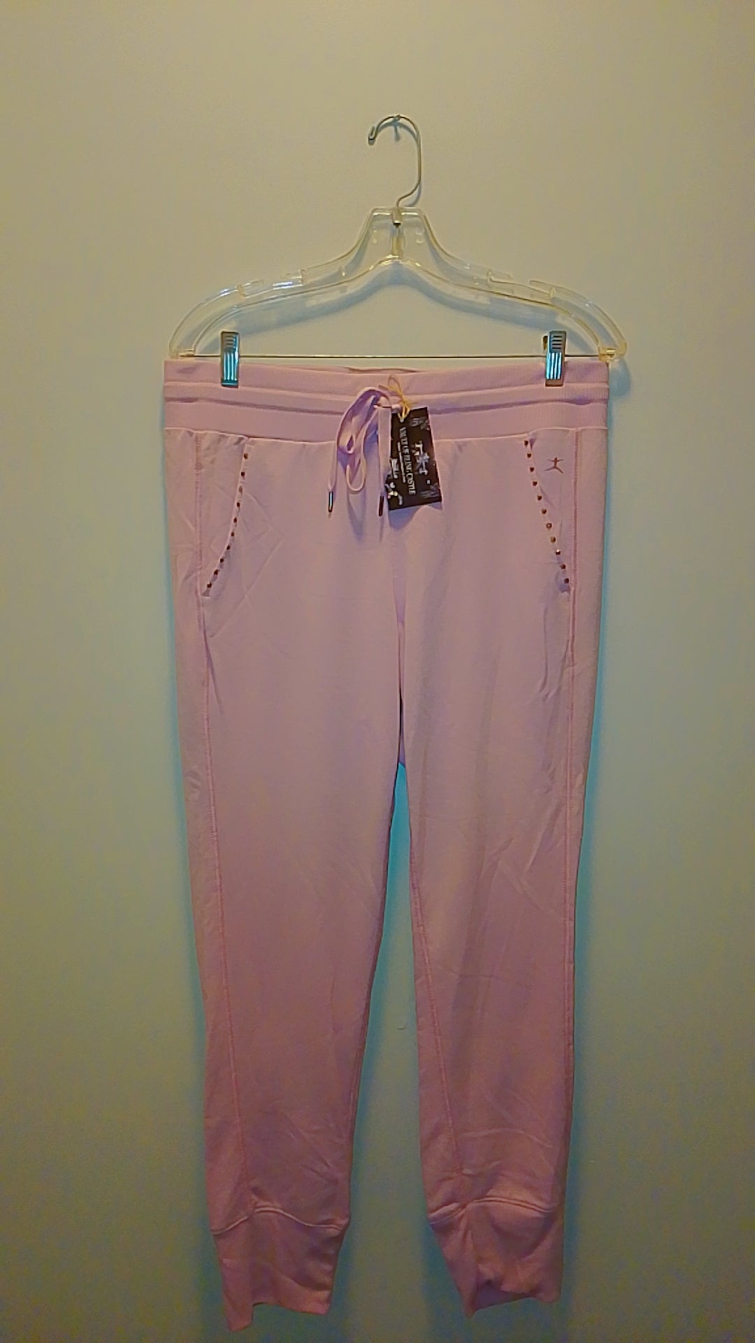 Blushing Meadow Pastel Pink Woman's Drawstring Sweat Pants