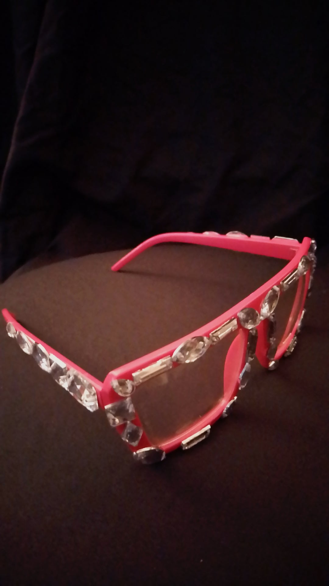 Living Out Loud Dusty Rose Glasses Silver Rhinestones