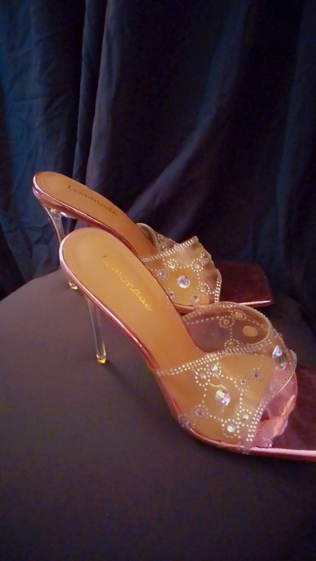 Cinderella's Slipper Pink Metallic Stiletto Heel Pumps
