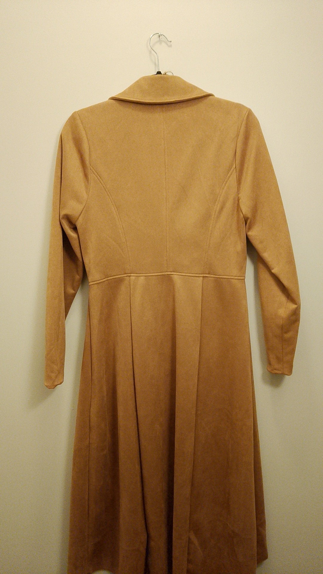 Family Fortune Caramel  Soft Suede Women's Trench Coat