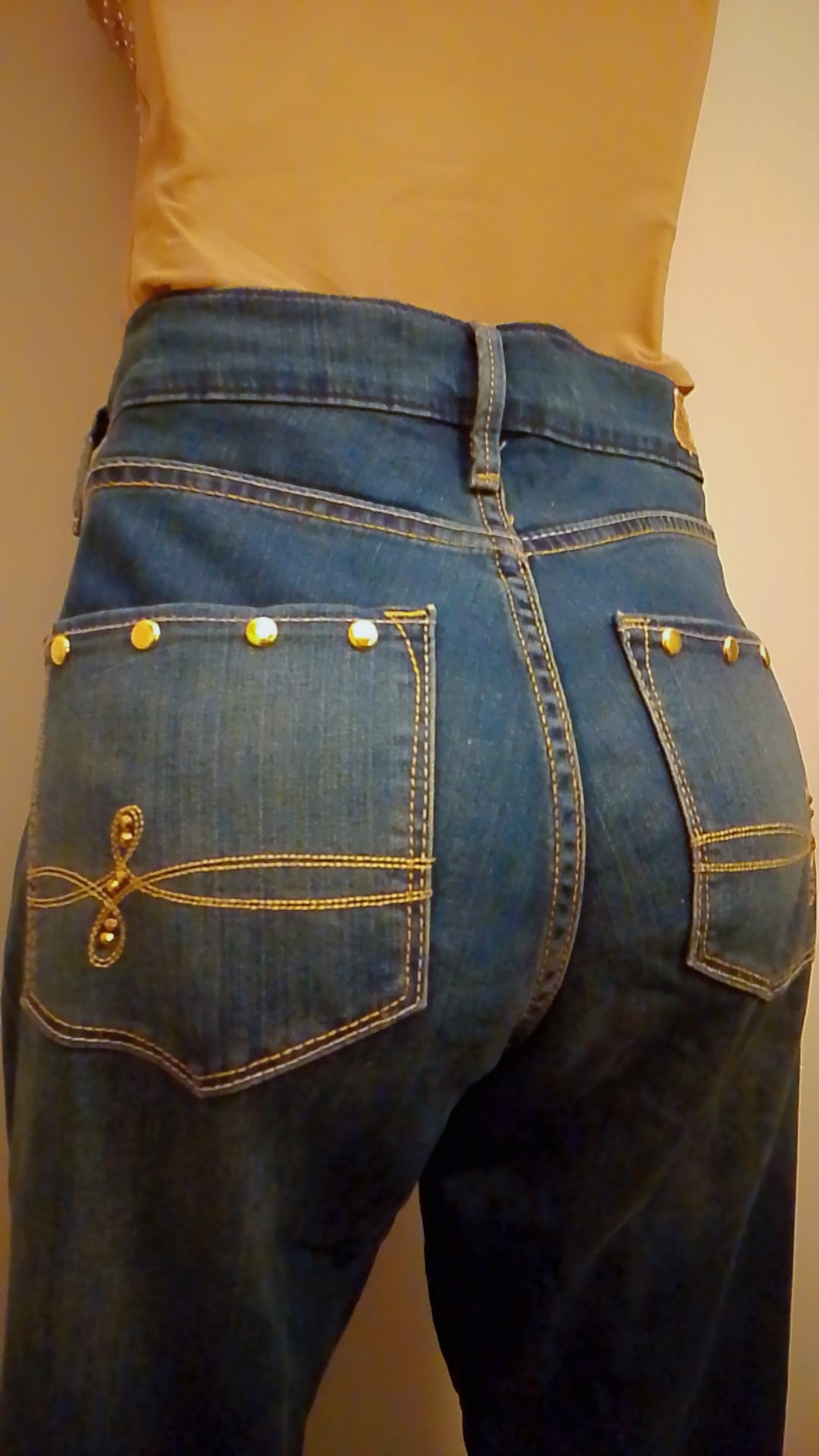 Blueprint Luxury Design Medium Dark Denim Boot Cut Wide Leg Women's Jeans