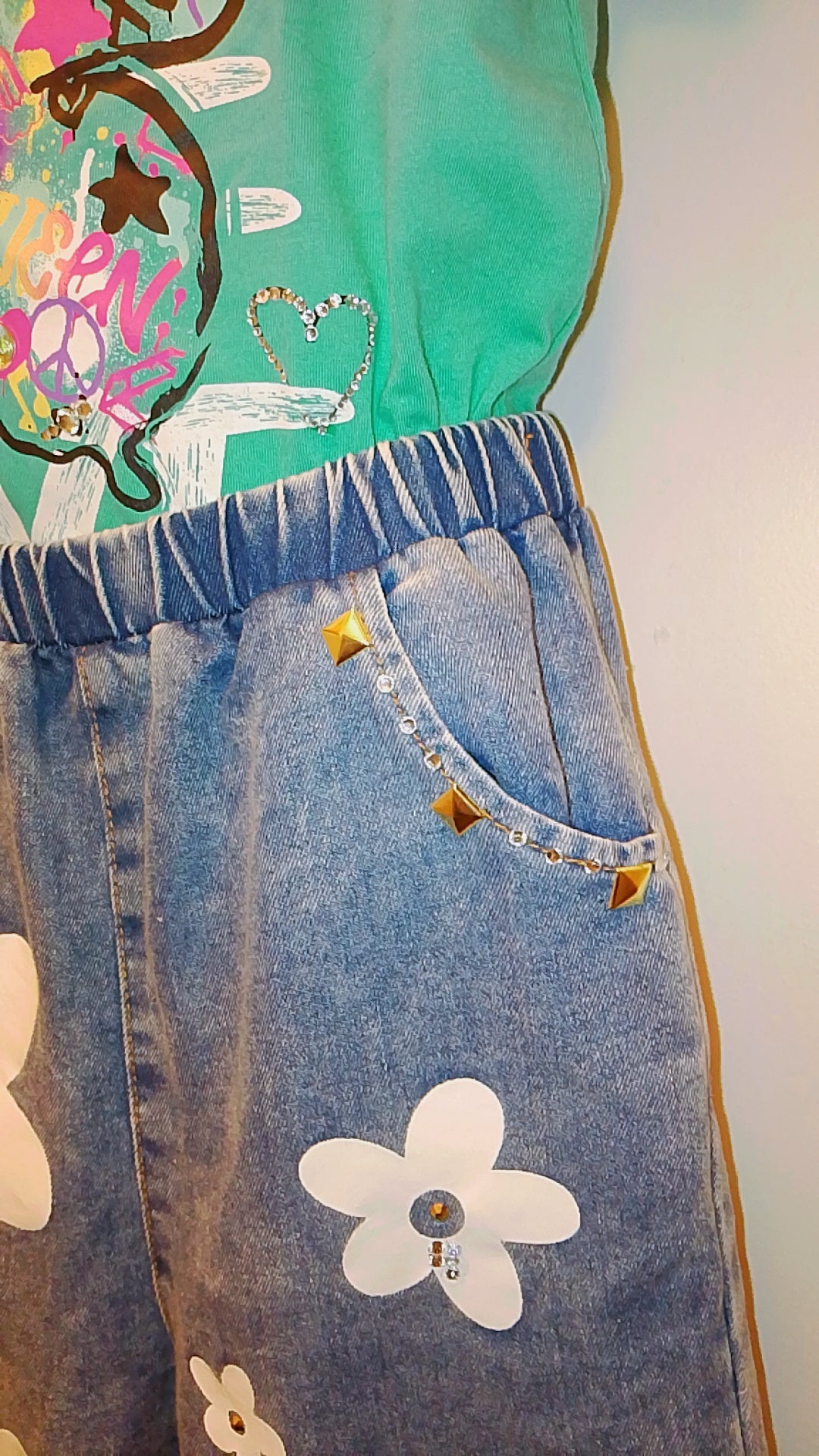 Sunshine Delicate Divine Graphics Girl's Denim Jeans