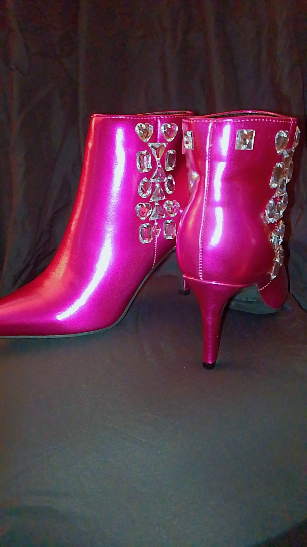 Fuchsia Candy Gloss Ankle Boots