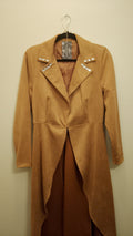 Family Fortune Caramel  Soft Suede Women's Trench Coat