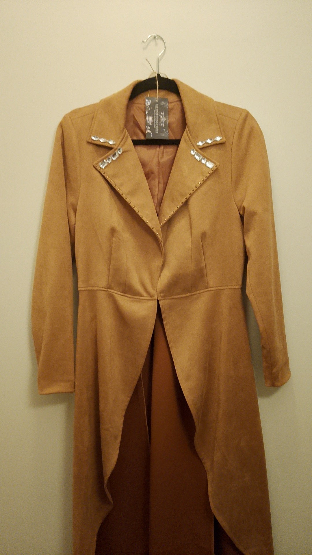 Family Fortune Caramel  Soft Suede Women's Trench Coat