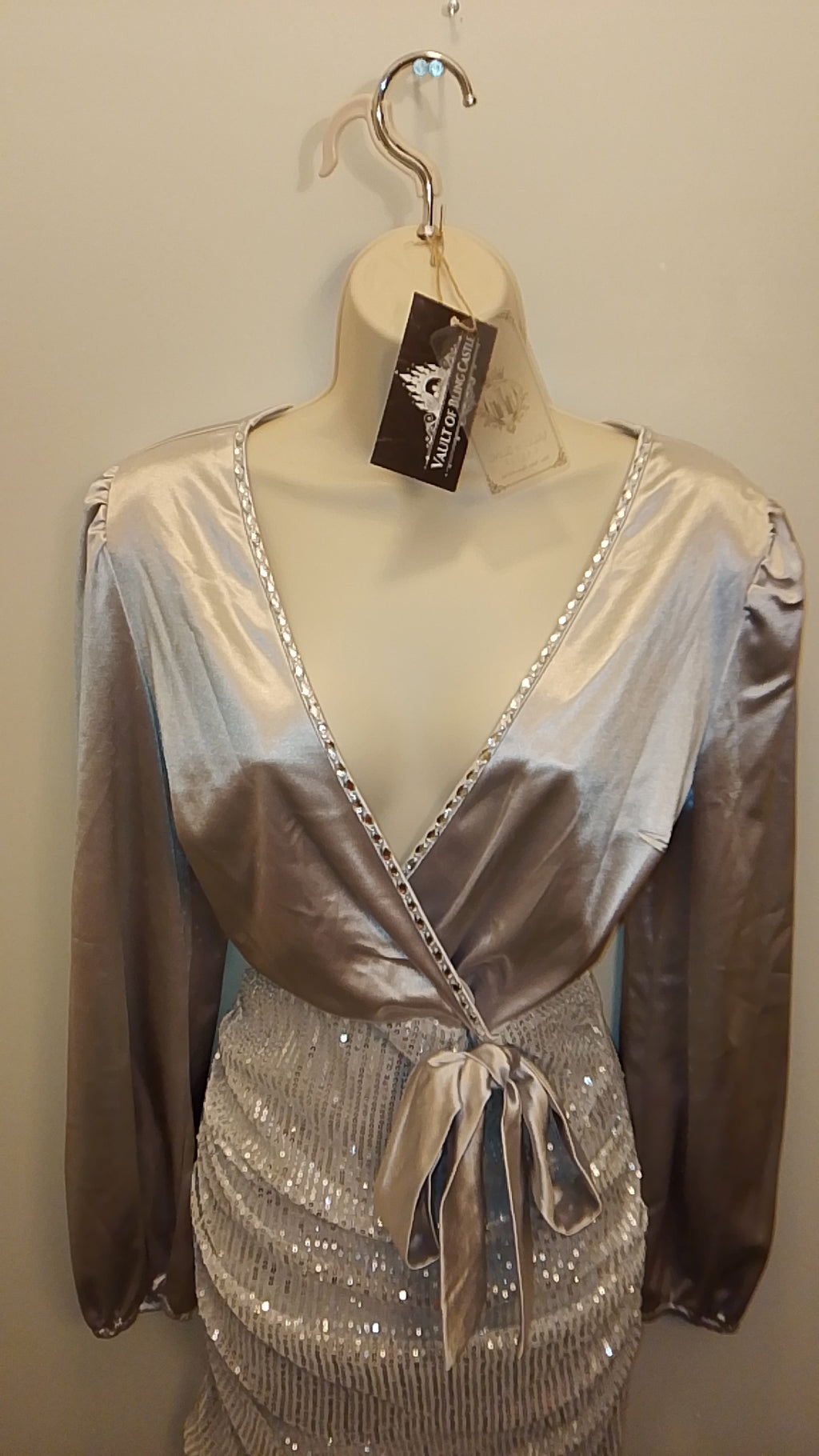 Platinum Girl Of Elegance Women's Silver Cocktail Sequin Dress