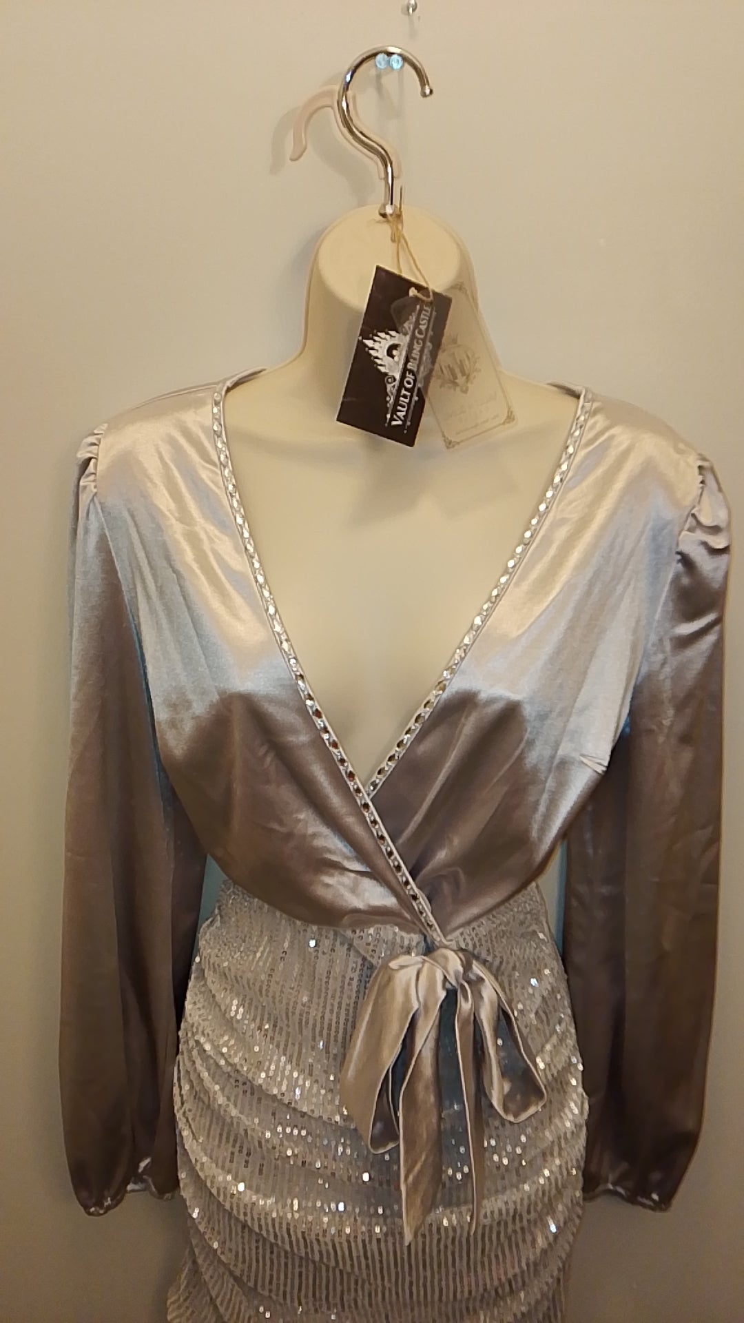 Platinum Girl Of Elegance Women's Silver Cocktail Sequin Dress