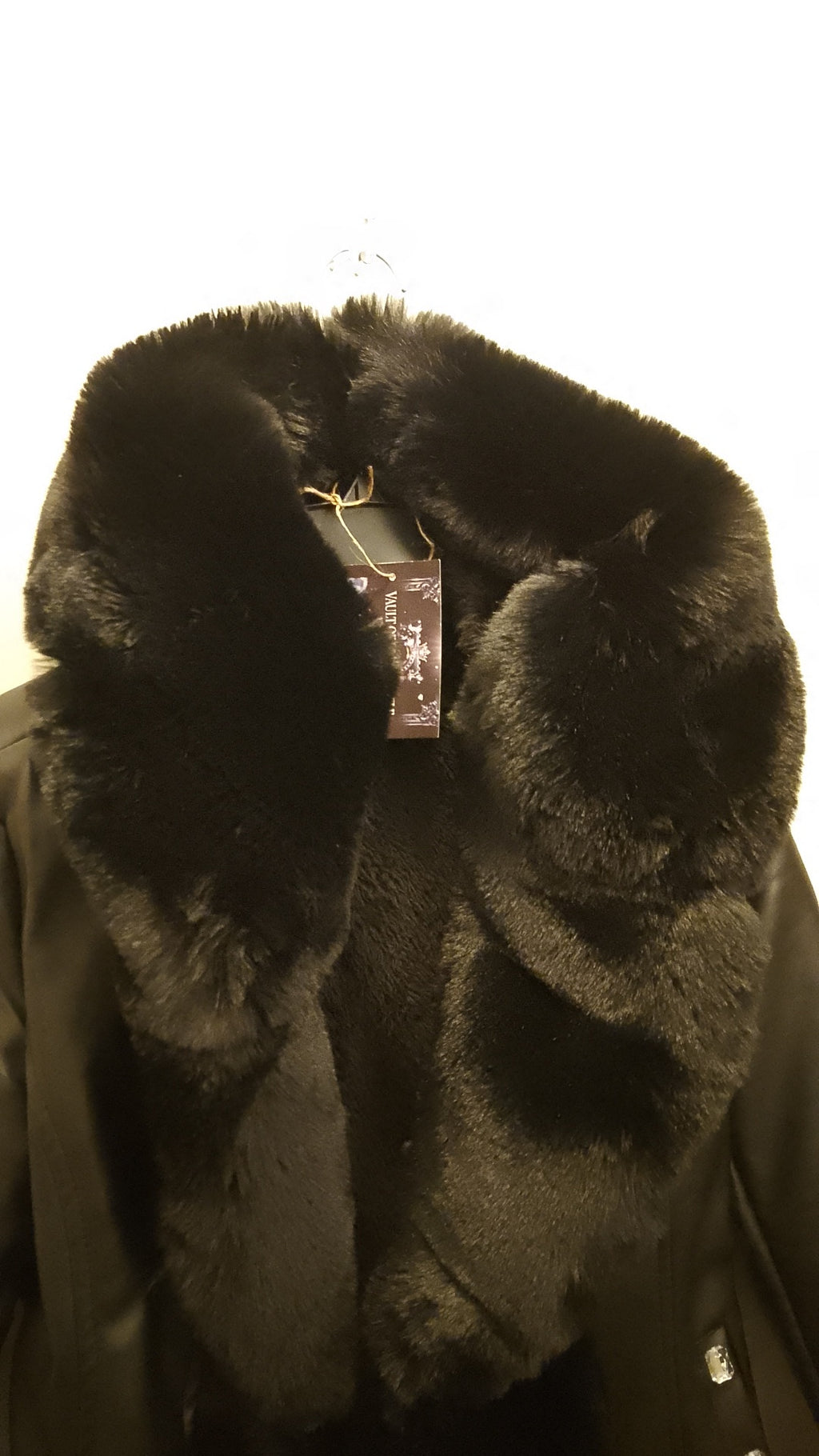Black Ice Women's Plush Thick Faux Leather Coat