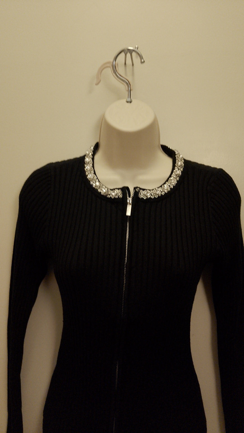 Classic Limited Edition Raven Black 2 Zippers Knit Sweater