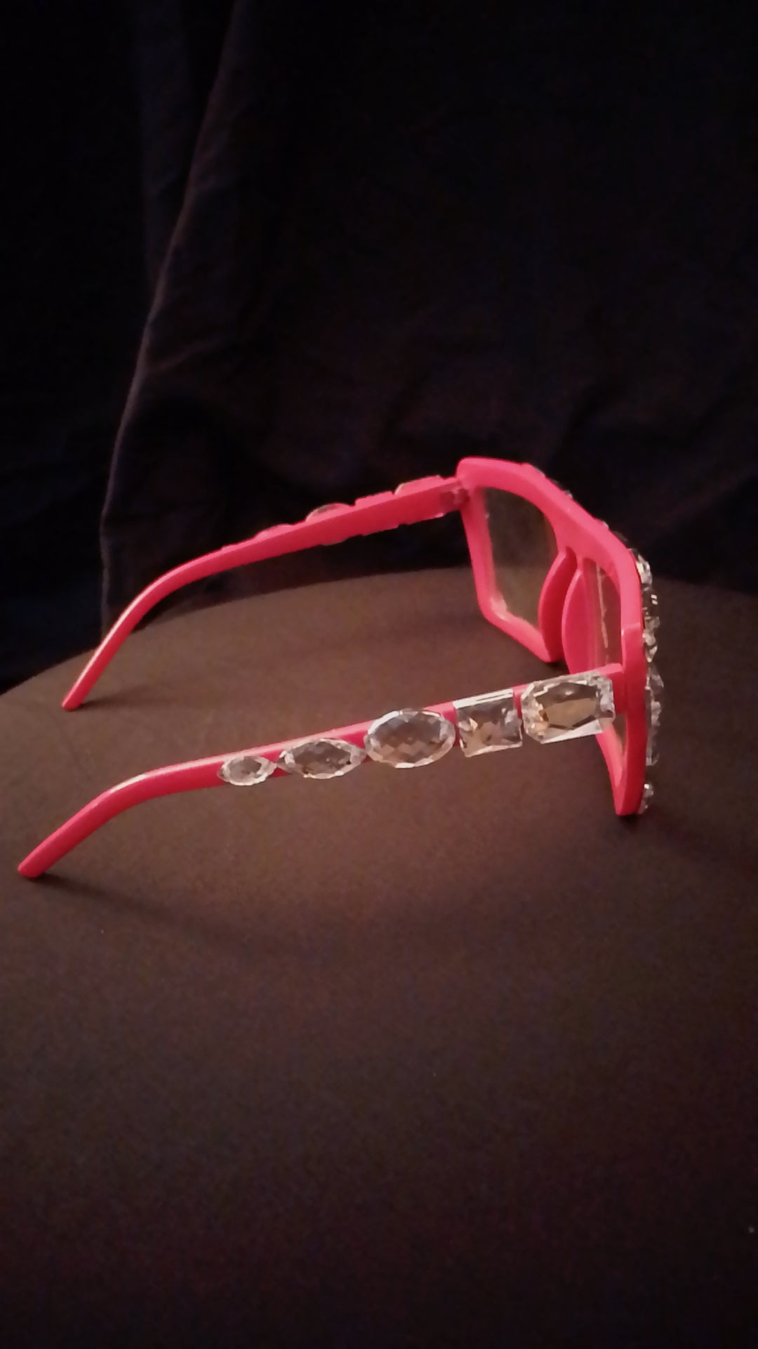 Living Out Loud Dusty Rose Glasses Silver Rhinestones