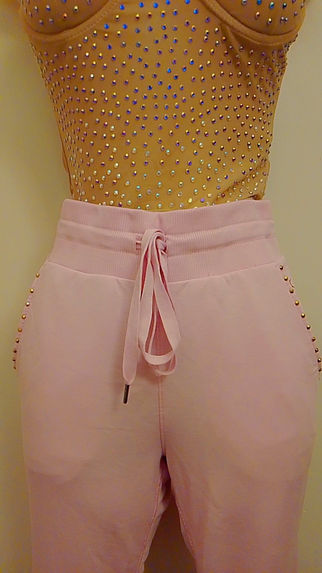Blushing Meadow Pastel Pink Women's Drawstring Sweat Pants