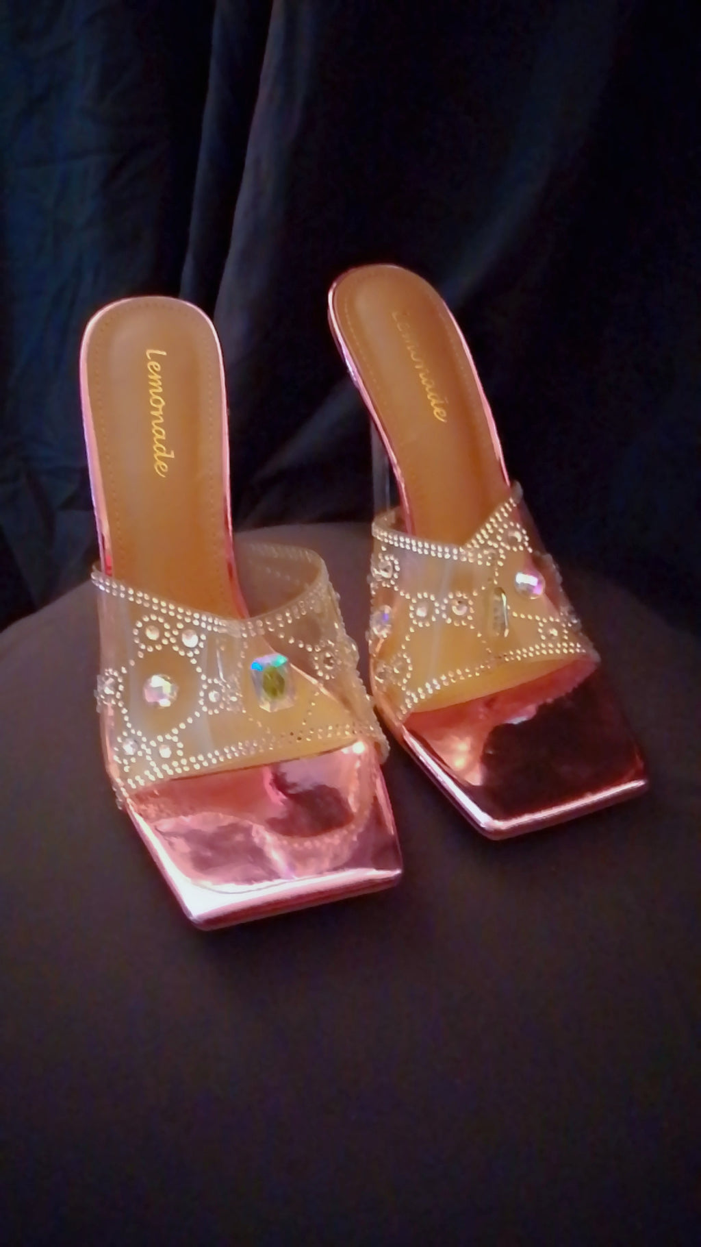 Cinderella's Slipper Pink Metallic Stiletto Heel Pumps