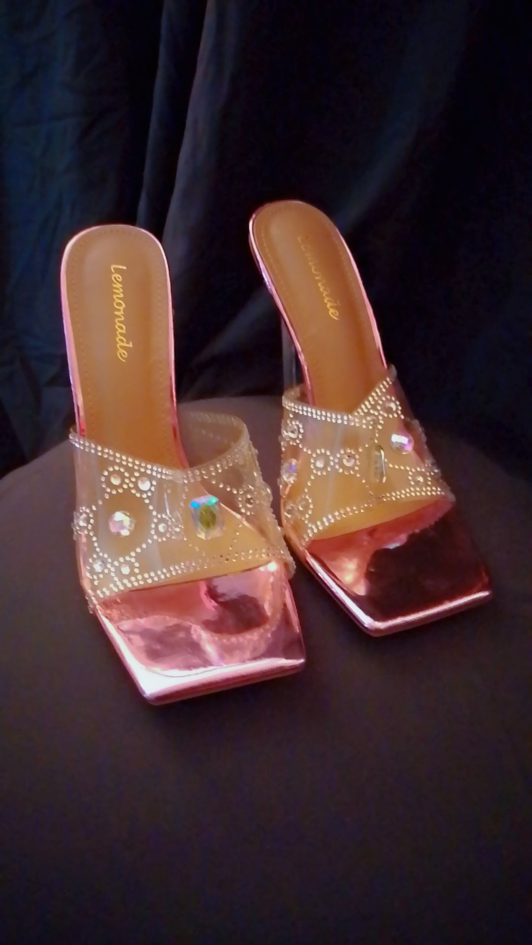 Cinderella's Slipper Pink Metallic Stiletto Heel Pumps