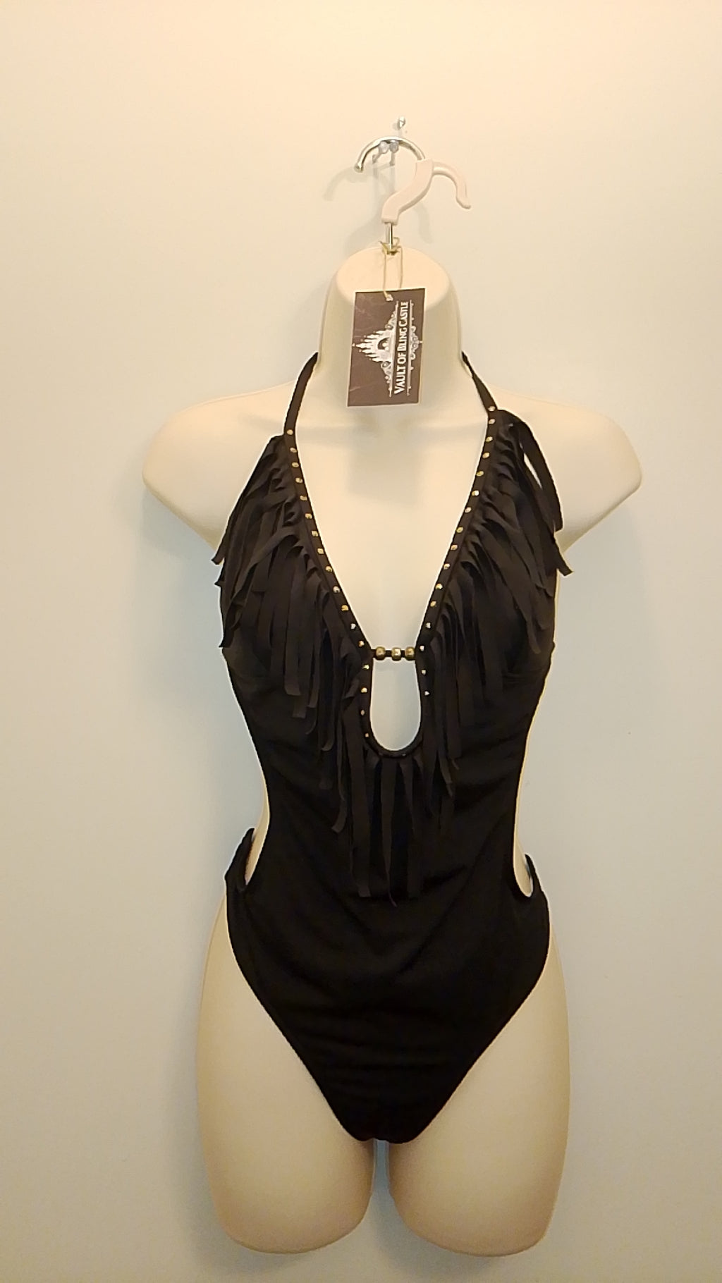 Tropical Heat Black Frills One Piece Women's Swim Suit