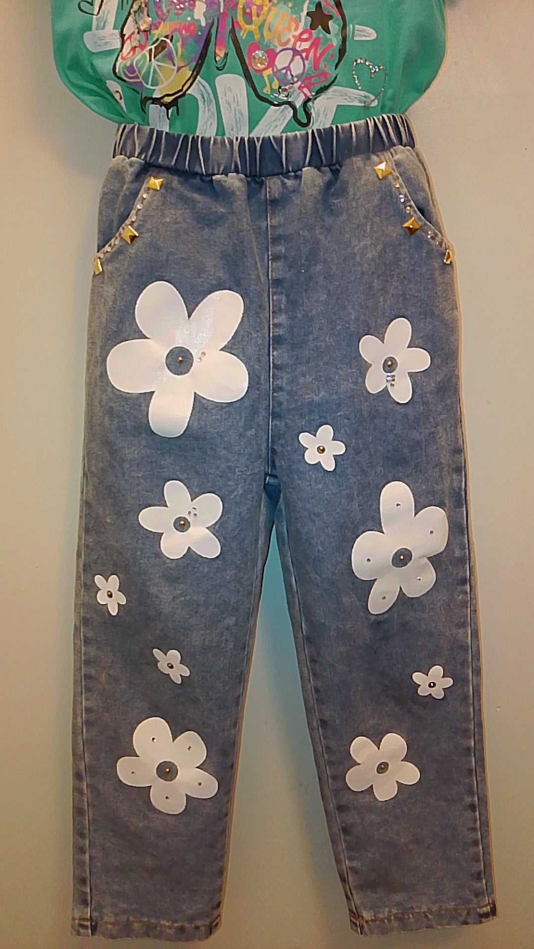 Sunshine Delicate Divine Graphics Girl's Denim Jeans