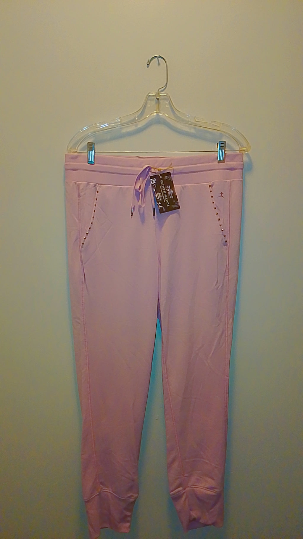 Blushing Meadow Pastel Pink Woman's Drawstring Sweat Pants