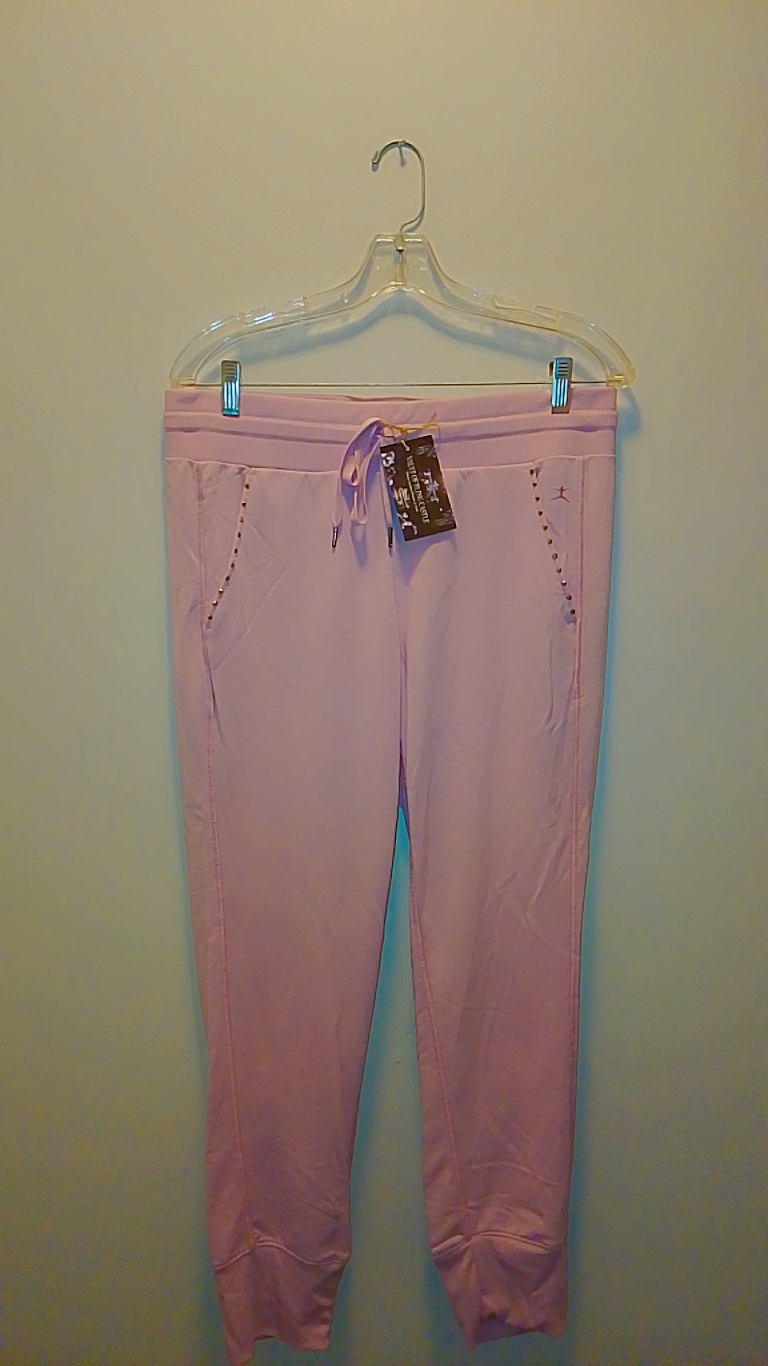 Blushing Meadow Pastel Pink Woman's Drawstring Sweat Pants