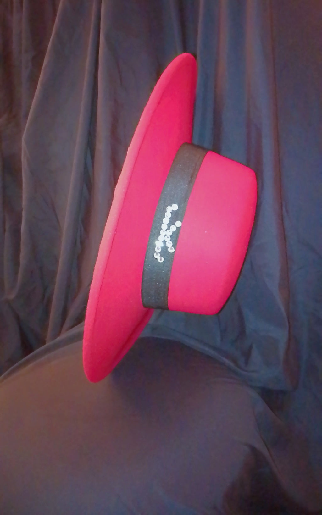 Dear Lovely Couture Black Band Wide Brim Red Hat