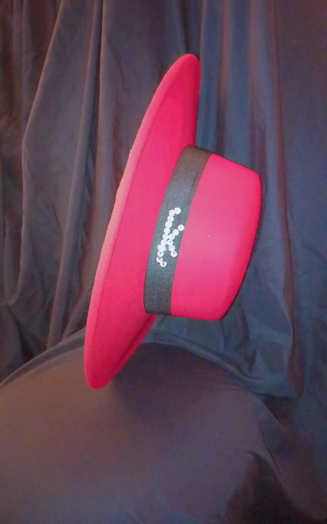Dear Lovely Couture Black Band Wide Brim Red Hat