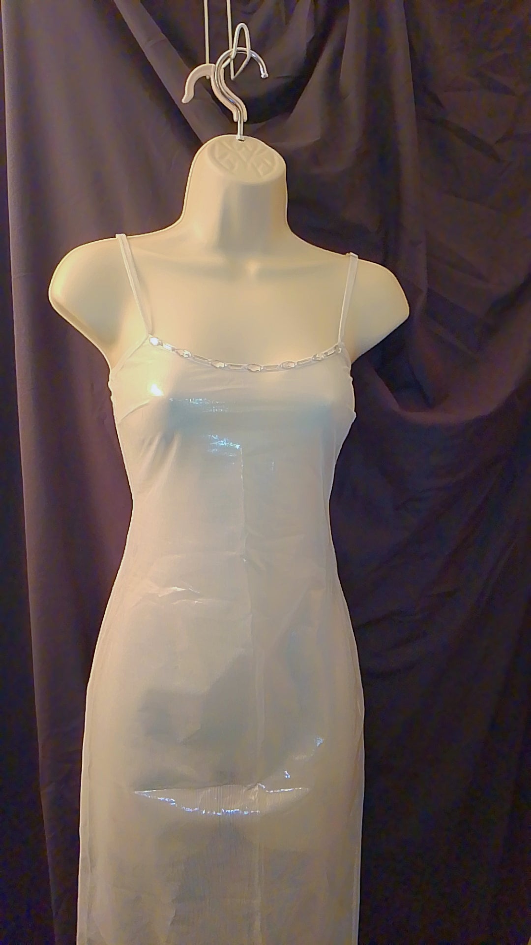 Chic & Trendy Translucent Neon Pearl Hologram Women's Tube Gown  