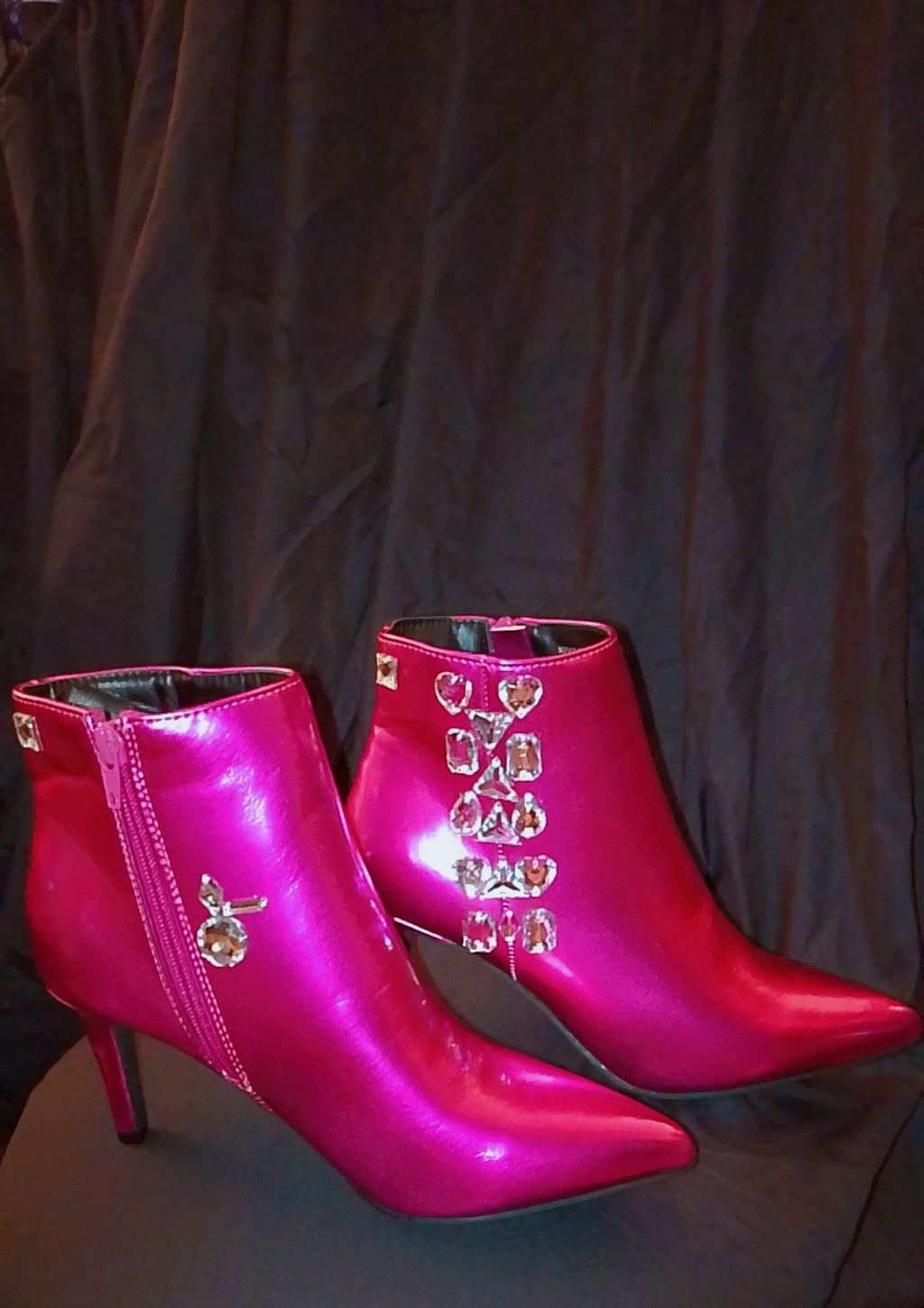 Fuchsia Candy Gloss Ankle Boots