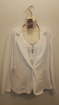Model In Full Bloom Women's White Blazer & Padded camisole Top Set