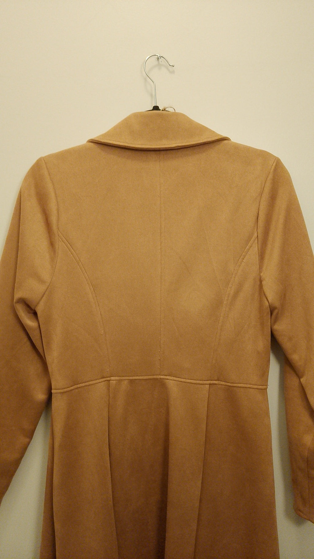 Family Fortune Caramel  Soft Suede Women's Trench Coat