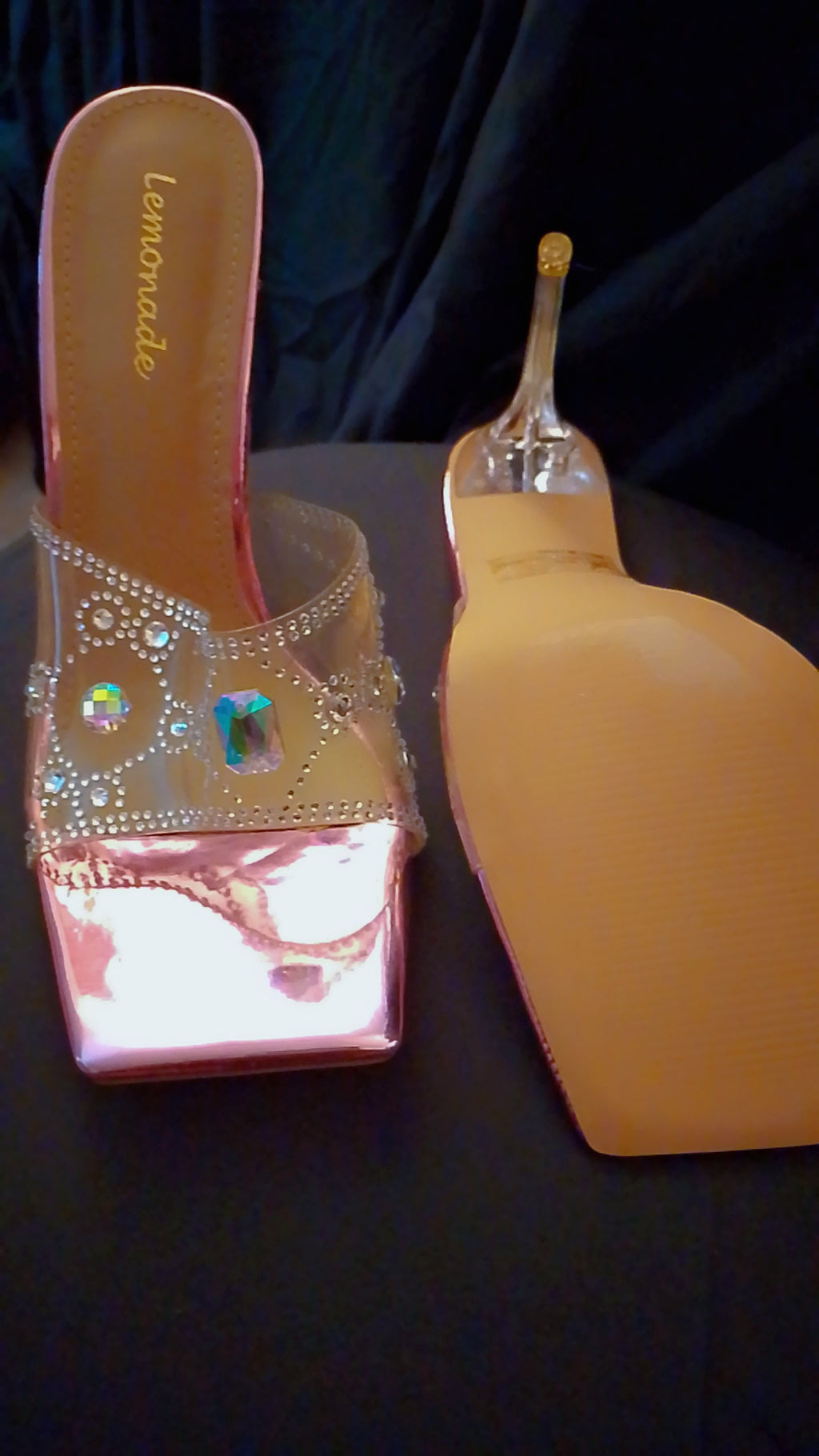 Cinderella's Slipper Pink Metallic Stiletto Heel Pumps