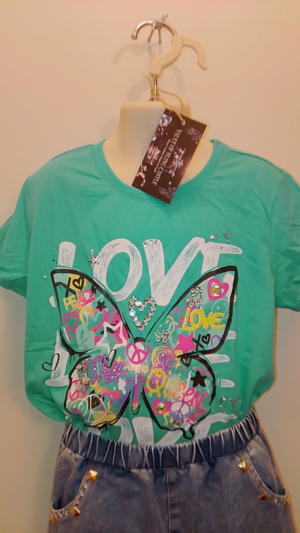 Lovely Sparkle & Fun Girl's Short Sleeve Graphics Tee - Shirt