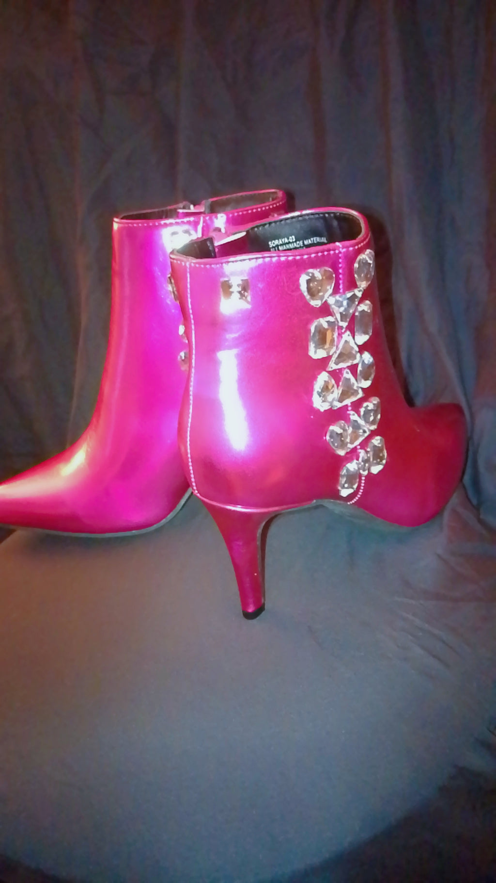 Fuchsia Candy Gloss Ankle Boots
