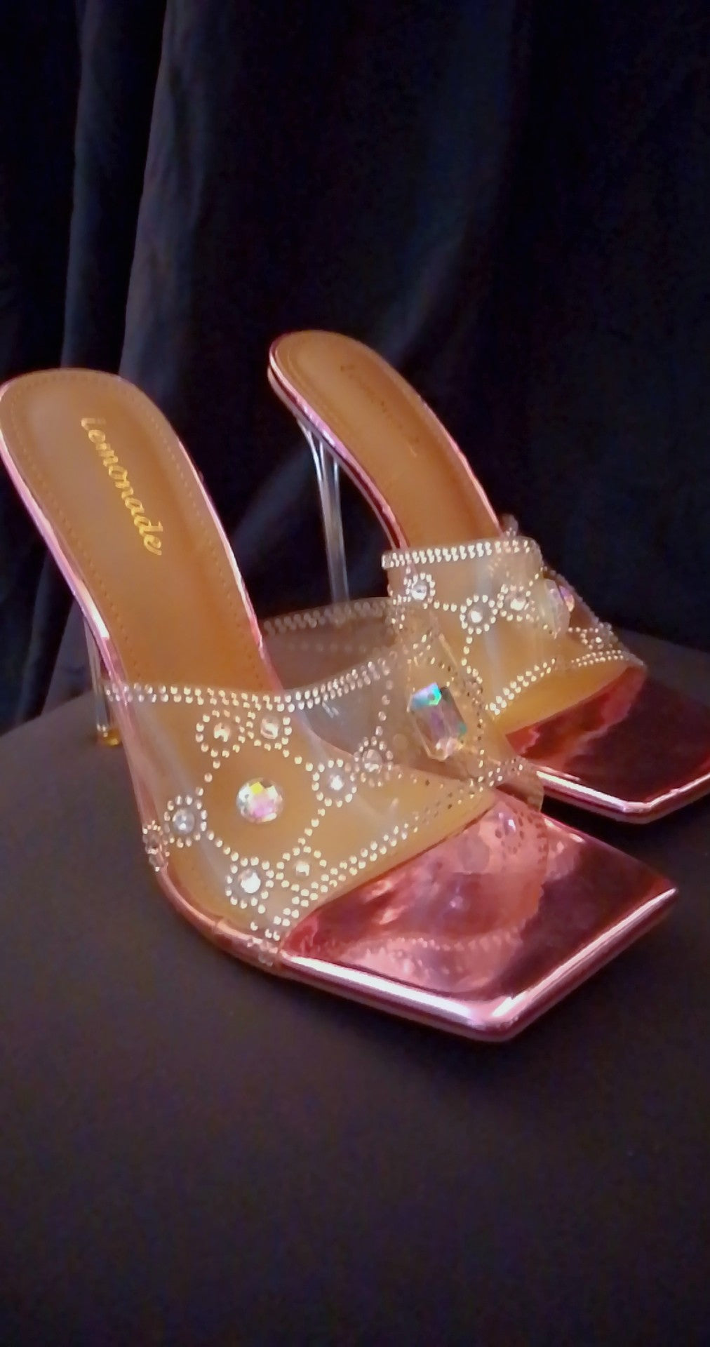 Cinderella's Slipper Pink Metallic Stiletto Heel Pumps