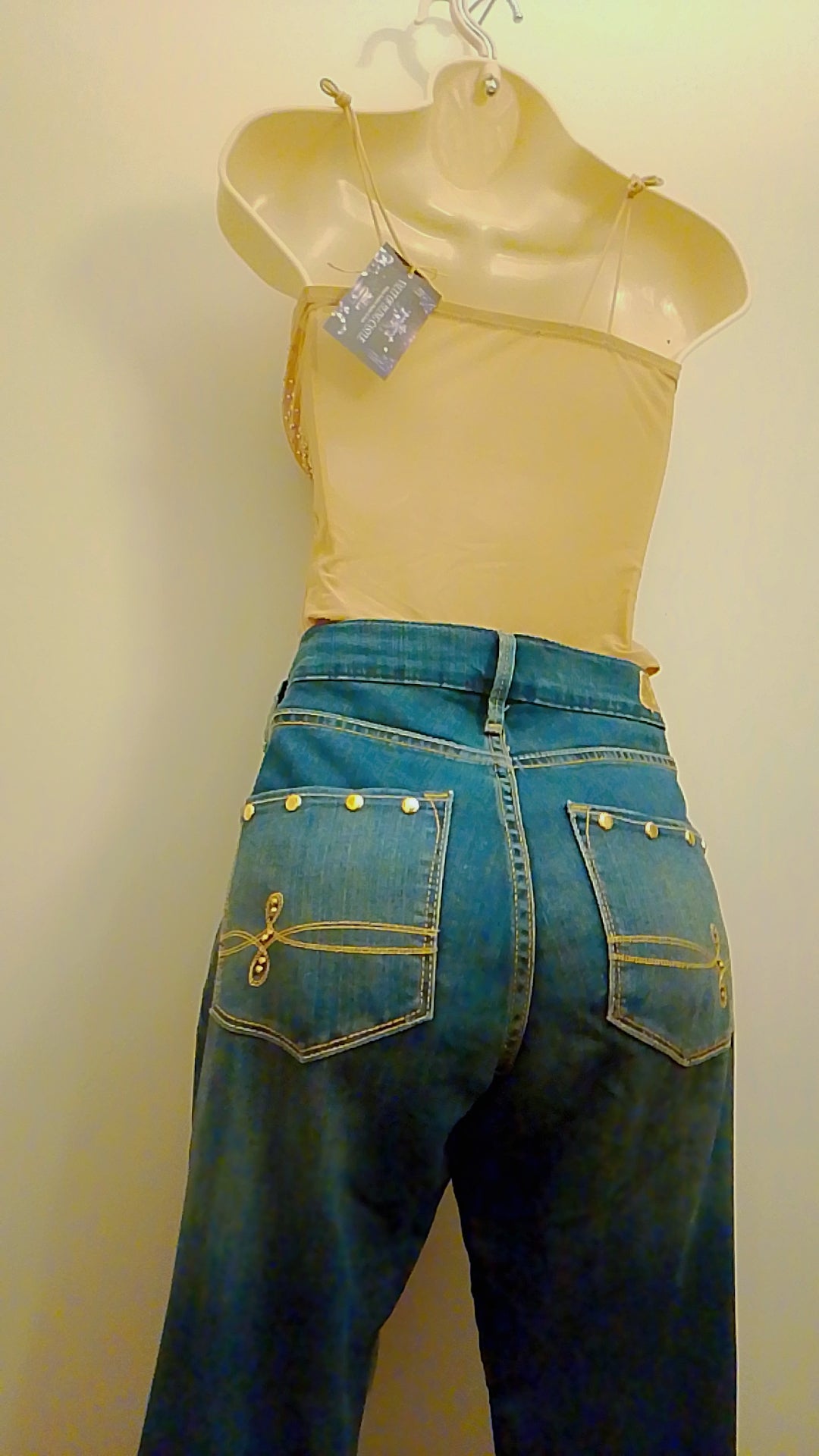 Blueprint Luxury Design Medium Dark Denim Boot Cut Wide Leg Women's Jeans
