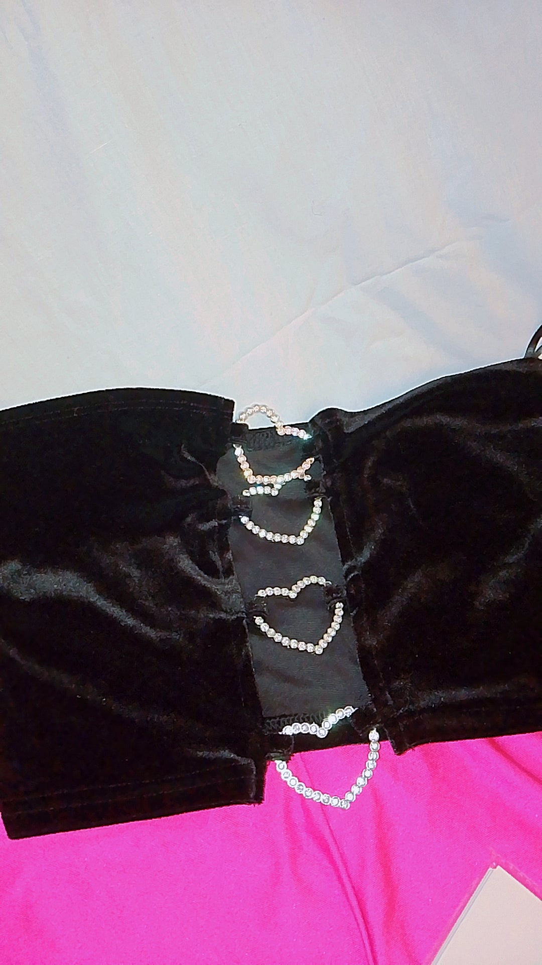 Go & Glow Bundle #505  - Women -  "Notes..." Book, Black Velvet Tube Top, Spandex Shorts