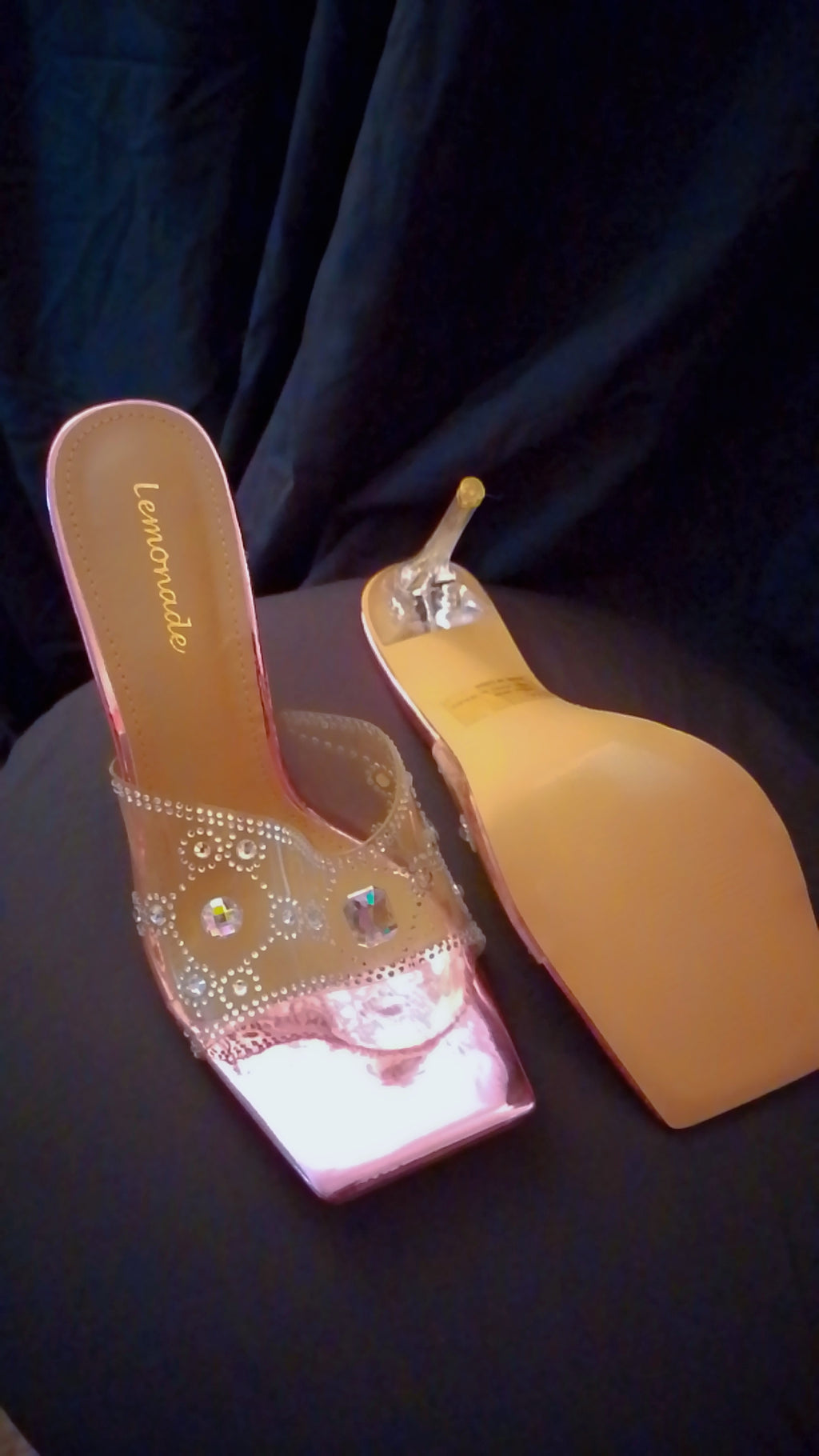 Cinderella's Slipper Pink Metallic Stiletto Heel Pumps