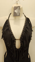 Tropical Heat Black Frills One Piece Women's Swim Suit