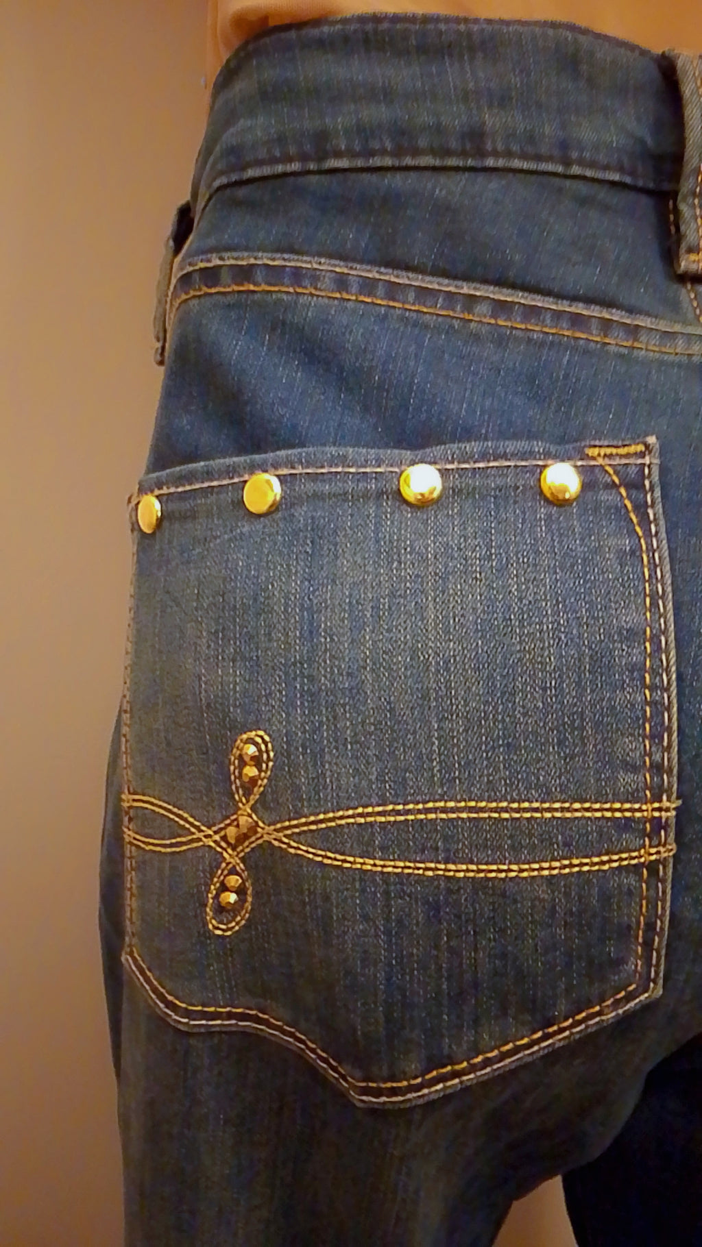 Blueprint Luxury Design Medium Dark Denim Boot Cut Wide Leg Women's Jeans