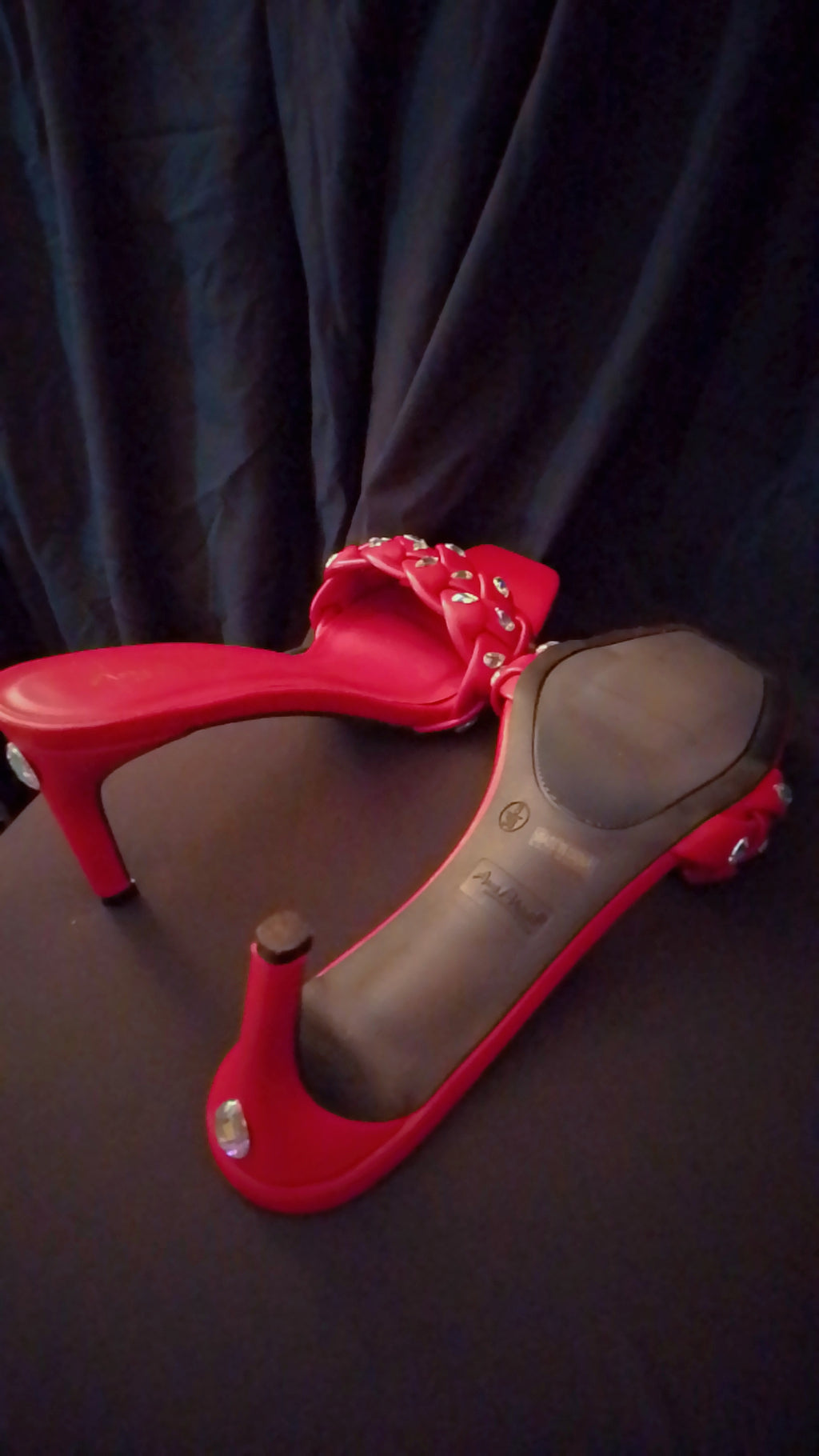 High Net Worth Braid Pattern Red Kitten Heels