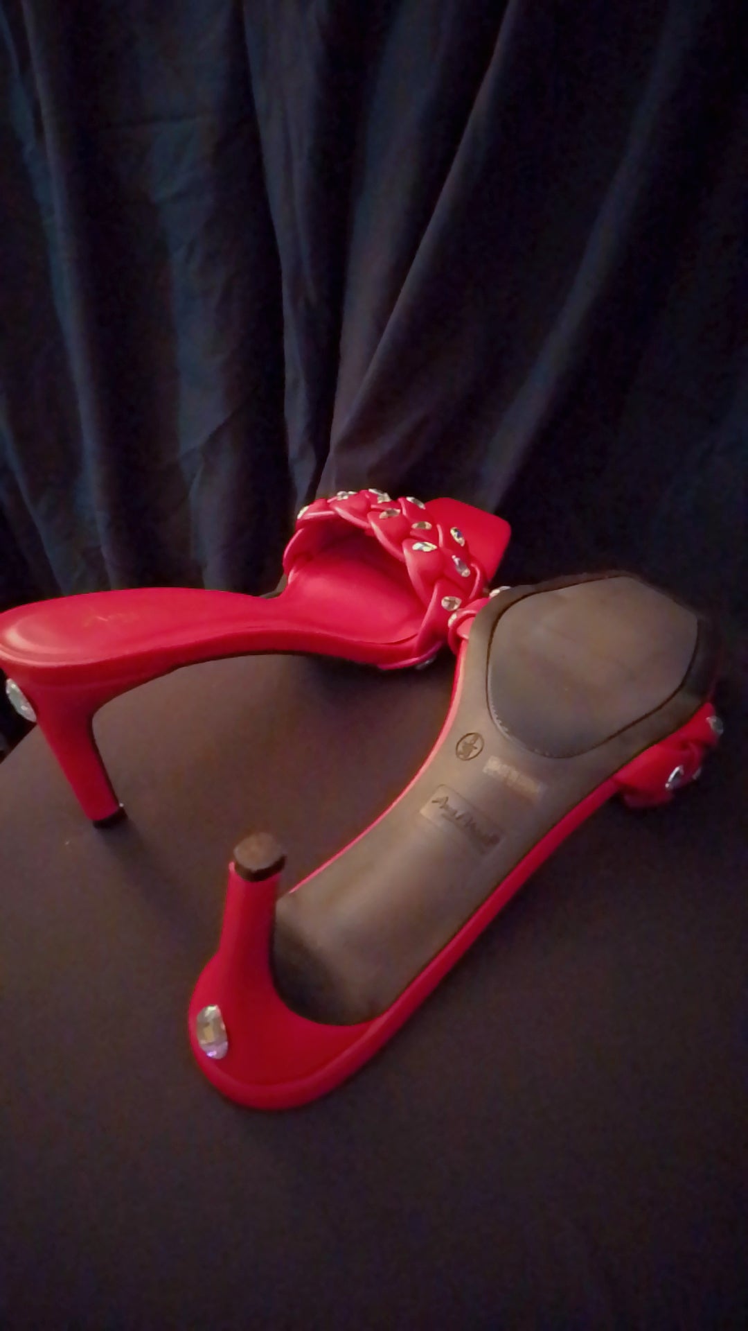 High Net Worth Braid Pattern Red Kitten Heels