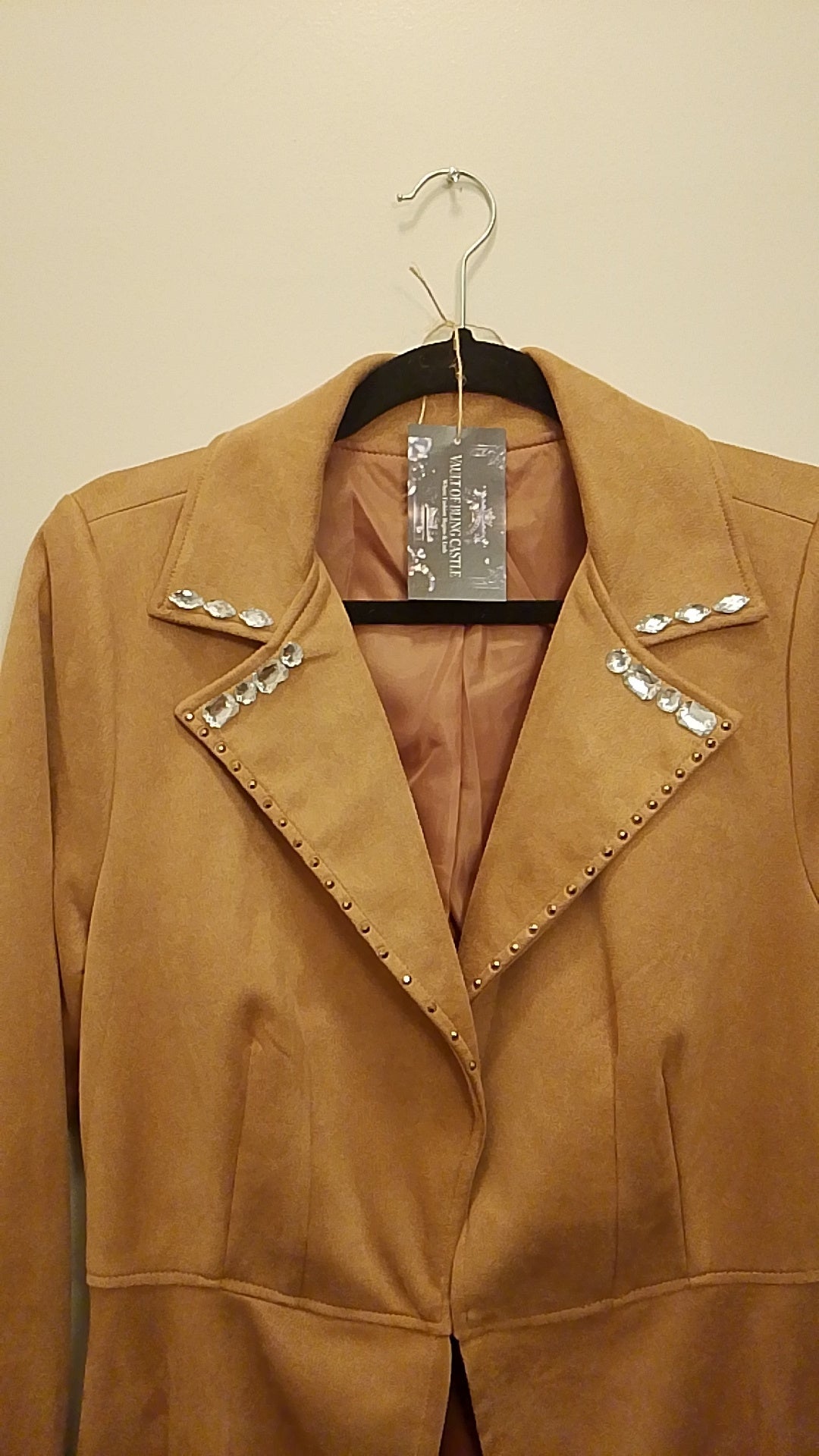 Family Fortune Caramel  Soft Suede Women's Trench Coat