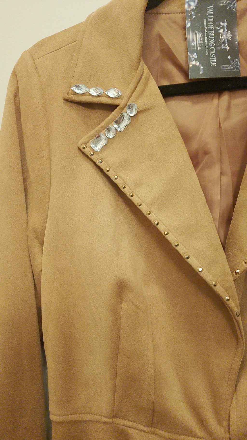 Family Fortune Caramel  Soft Suede Women's Trench Coat