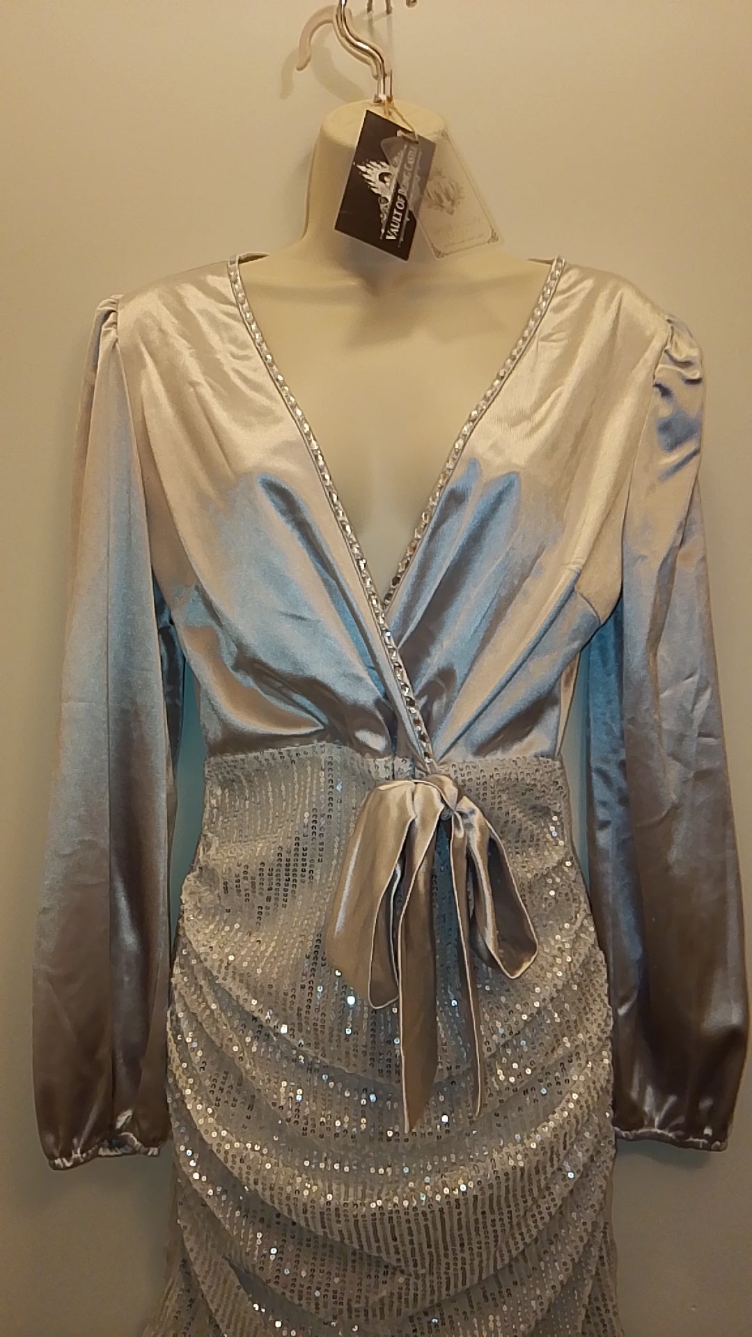 Platinum Girl Of Elegance Women's Silver Cocktail Sequin Dress