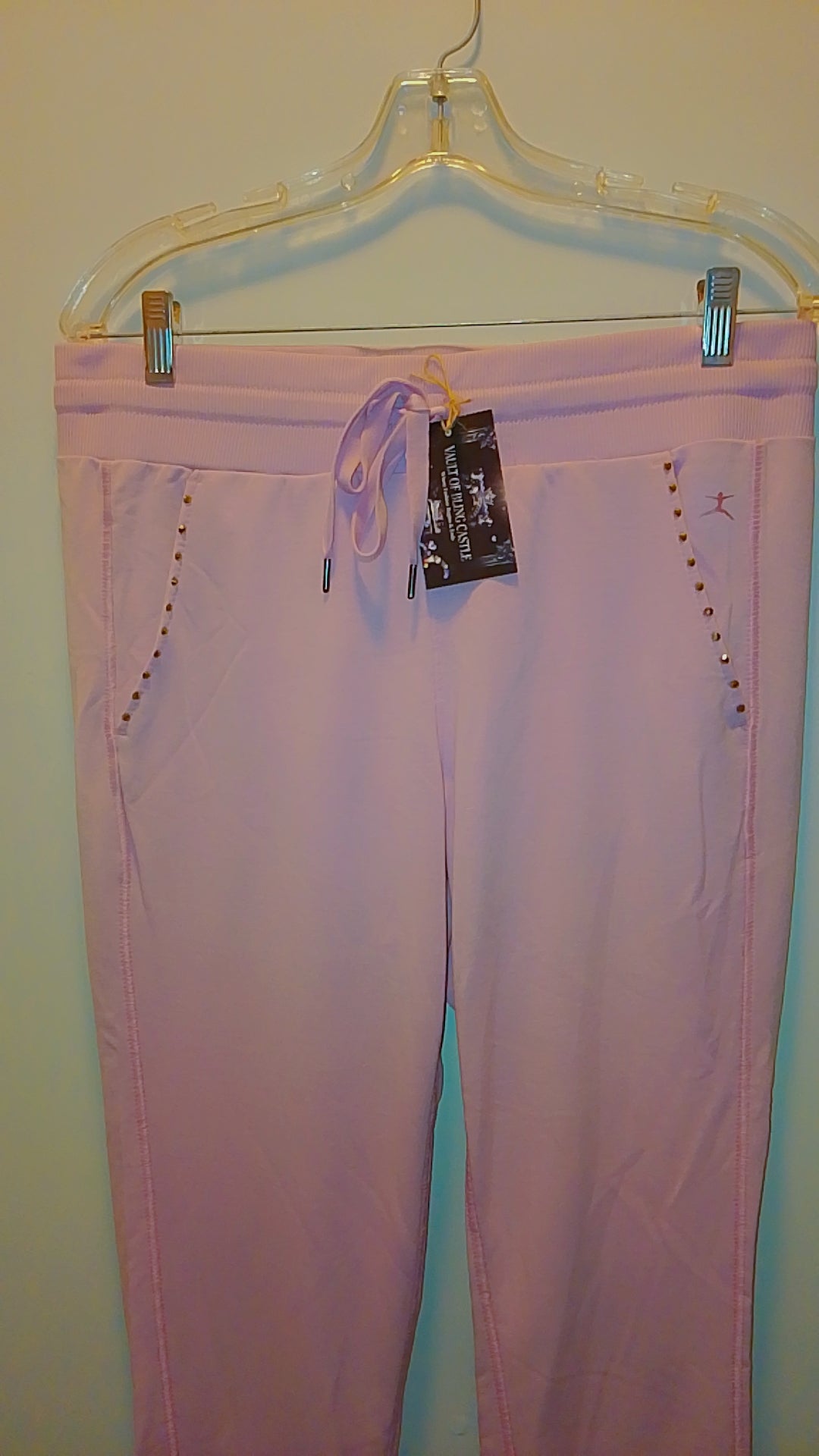 Blushing Meadow Pastel Pink Woman's Drawstring Sweat Pants