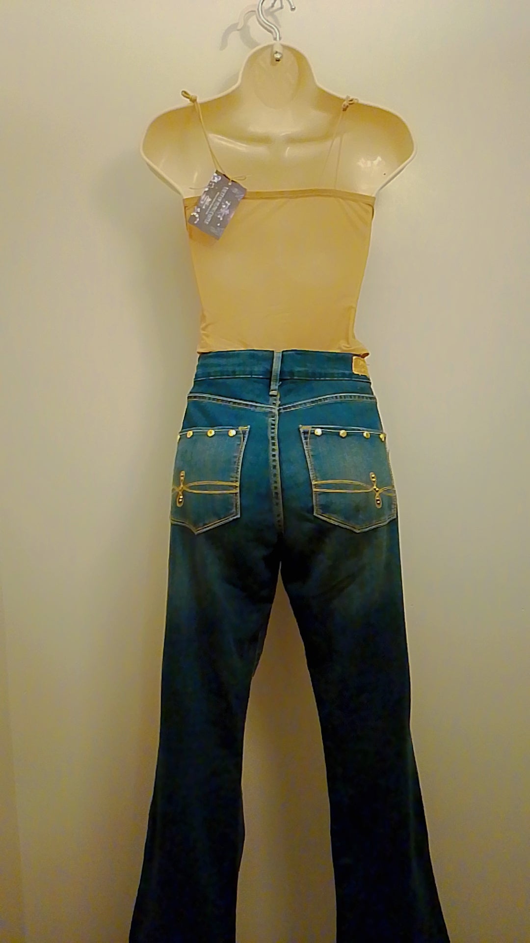 Blueprint Luxury Design Medium Dark Denim Boot Cut Wide Leg Women's Jeans