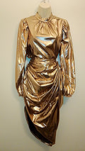 Copper Liquid Metal Women's 2 Piece Top & Ruffle Skirt
