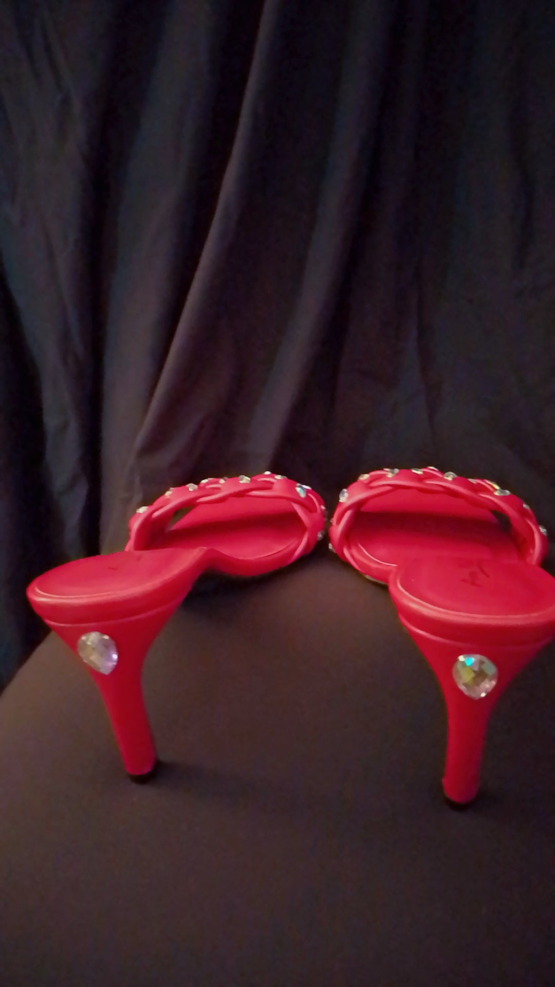 High Net Worth Braid Pattern Red Kitten Heels