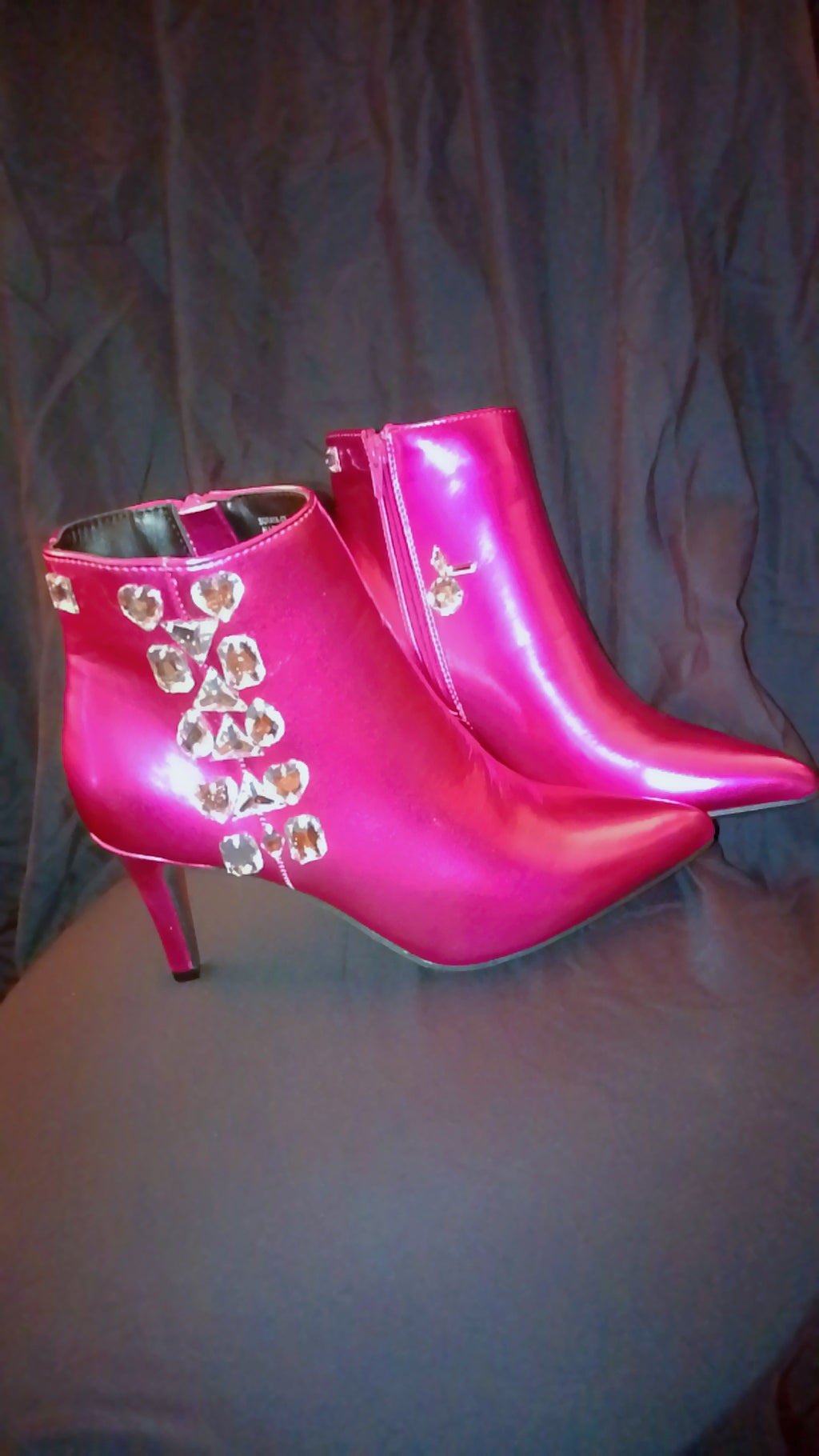Fuchsia Candy Gloss Ankle Boots
