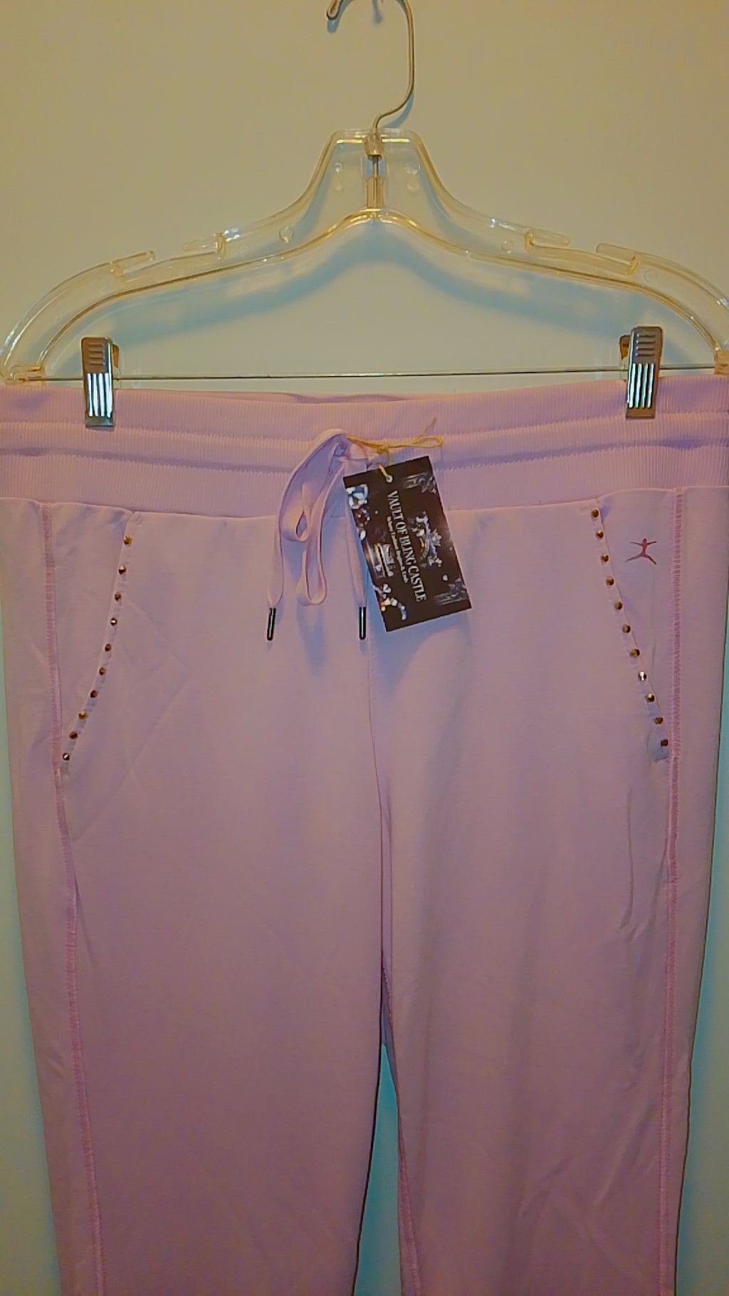 Blushing Meadow Pastel Pink Woman's Drawstring Sweat Pants
