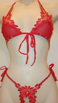Red Passion Night Cap Women's Studded String Top & Bottom Lingerie